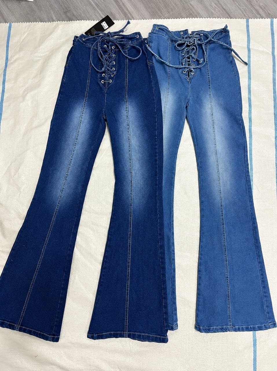 Lace-Up Wide-Leg Jeans for Women in Abuja. women's jeans Abuja, wide-leg jeans Abuja, trendy jeans for women Abuja, ladies jeans Abuja, affordable jeans Abuja, women's fashion Abuja